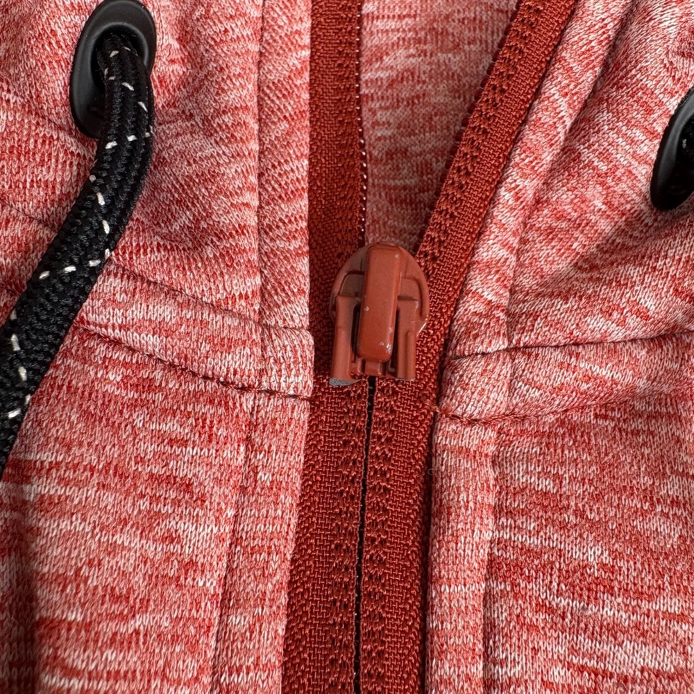 Oakley Mens Large Full Zip Hoodie Jacket Red Heathered Fleece Lined Pockets - Picture 6 of 8